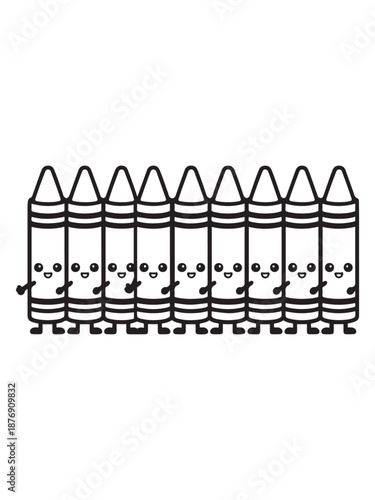 Wallpaper Mural Super cute Stationery School with a bold and easy coloring book for kids. Torontodigital.ca