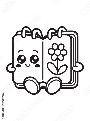 Wallpaper Mural Super cute Stationery School with a bold and easy coloring book for kids. Torontodigital.ca