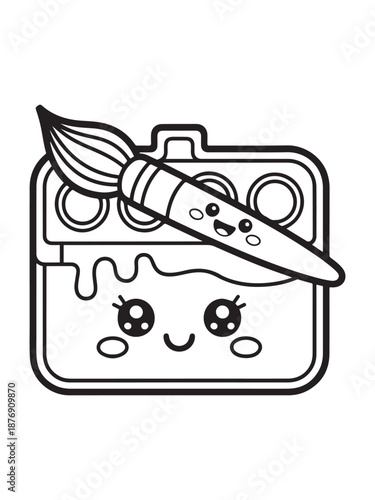 Wallpaper Mural Super cute Stationery School with a bold and easy coloring book for kids. Torontodigital.ca