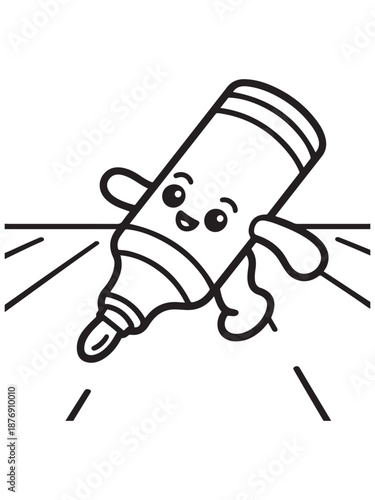 Wallpaper Mural Super cute Stationery School with a bold and easy coloring book for kids. Torontodigital.ca