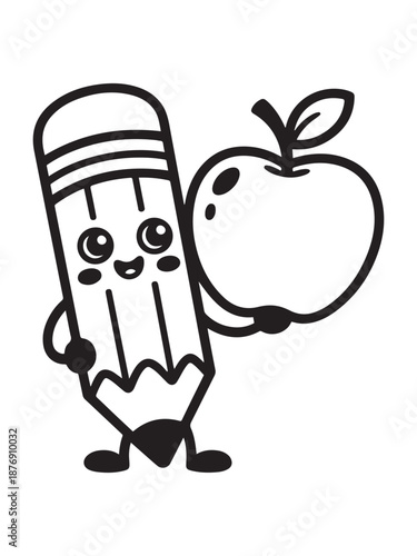 Wallpaper Mural Super cute Stationery School with a bold and easy coloring book for kids. Torontodigital.ca