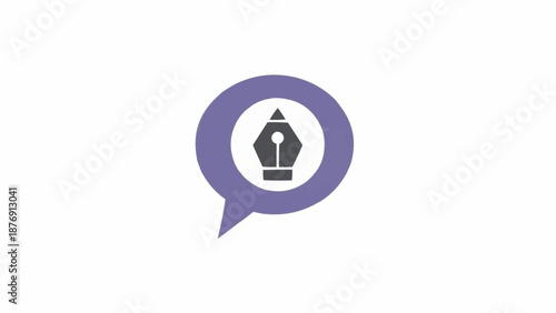 Purple speech bubble with chess piece.