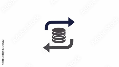 Database disk storage exchange symbol.