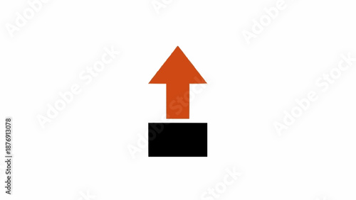 Upward Orange Directional Arrow Icon.