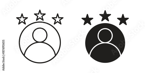 Customer loyalty icons vector symbol with editable stroke and flat versions