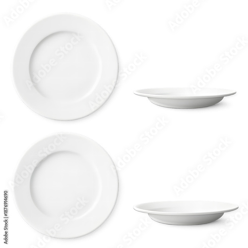 white plate on white background