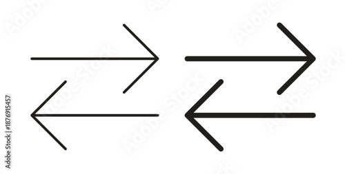 Exchange icons vector symbol with editable stroke and flat versions