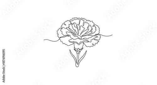 Simple Line Drawing of Human Brain.