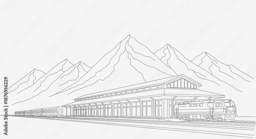 Fototapeta premium Detailed Architectural Drawing of Modern Building.