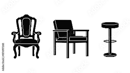 Elegant furniture silhouettes: classic, modern, and minimalist chair designs