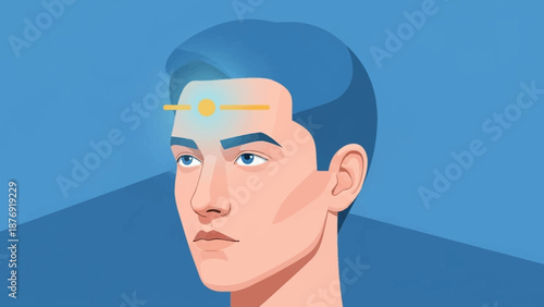 Man with Third Eye Open Illustration.