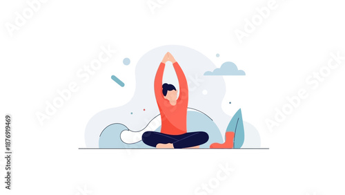 Woman Practicing Yoga Meditation Pose.