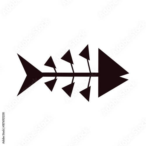 Vector style skeleton of a fish