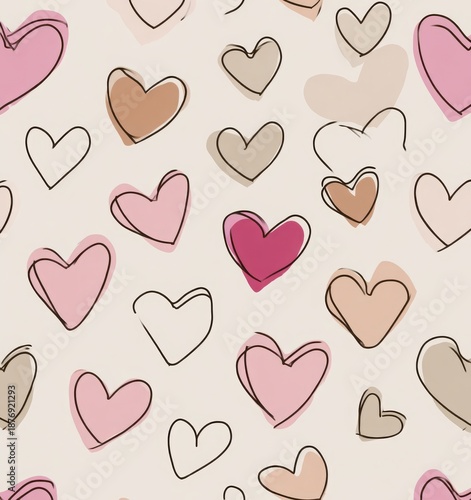 Wallpaper Mural valentines abstract background with soft hearts Torontodigital.ca