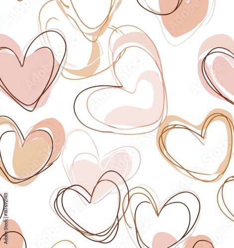 Wallpaper Mural valentines abstract background with soft hearts Torontodigital.ca