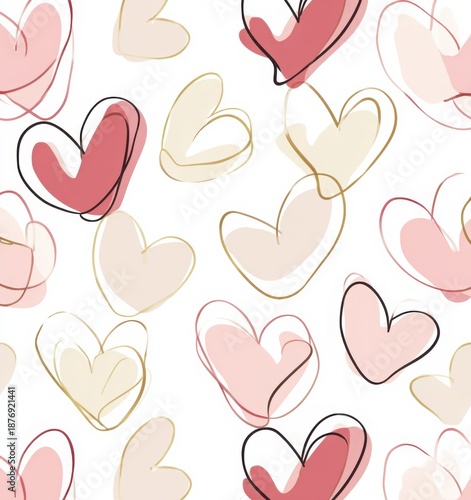 Wallpaper Mural valentines abstract background with soft hearts Torontodigital.ca