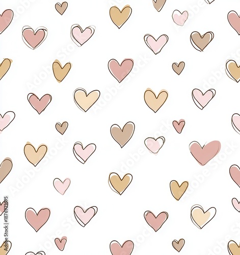 Wallpaper Mural valentines abstract background with soft hearts Torontodigital.ca
