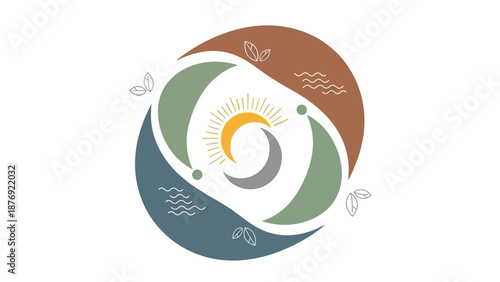 Earth Layers Iconic Representation with Symbols.