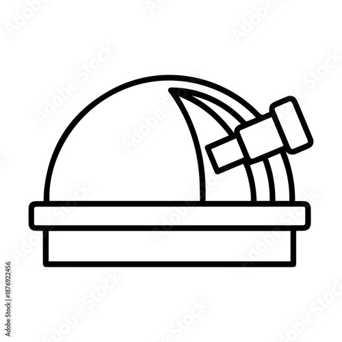 A classic observatory dome with a telescope peering through the opening represents astronomical research and study.