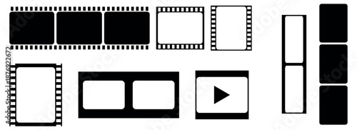 Vintage Film Strip Frame Template for Cinema, Photography and Video Presentation