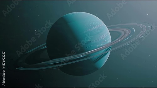Uranus Planet with Rings in Deep Space.