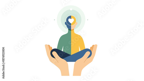 Person Meditating in Lotus Position with Aura.