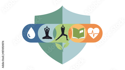 Health Wellness Shield Protection Concept Graphic.