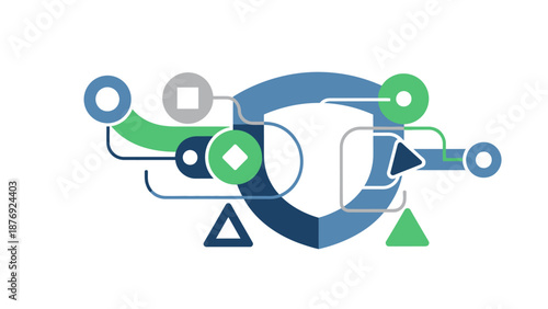 Abstract Geometric Shapes and Lines Design.