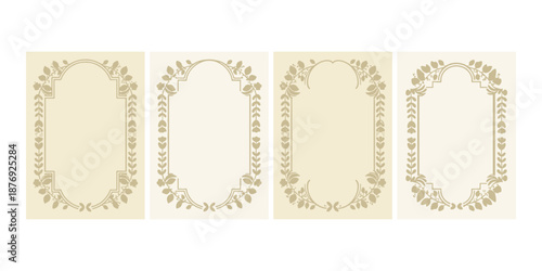 Elegant Organic Botanical Floral Border and Frame Vector Set