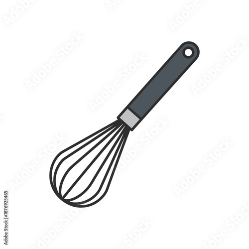 Kitchen whisk utensil icon in minimal flat style in neutral colors for cooking and baking