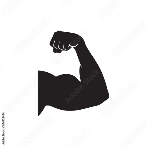 Strong arm flexing muscle symbol