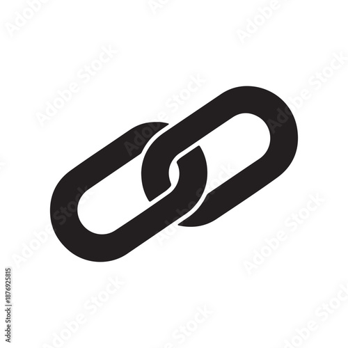 Minimalist black and white linked chain icon