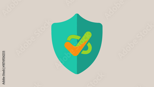 Shield Icon with Checkmark and Tick.