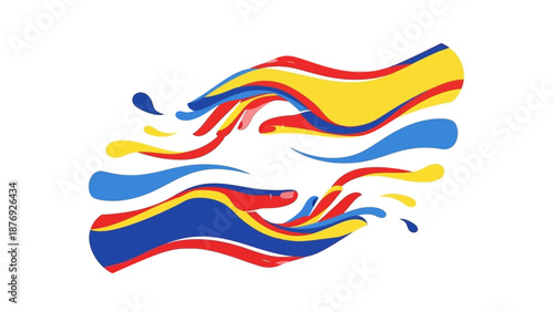 Colorful Abstract Wavy Lines Design Element.