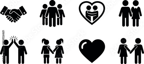 Relationship icons collection Vector