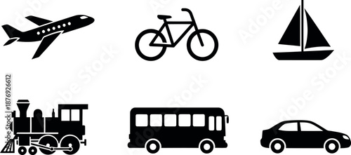 Transportation icons set Vector