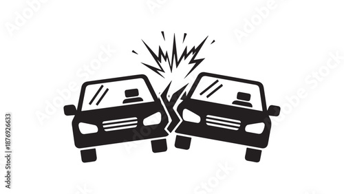 Frontal car crash illustration