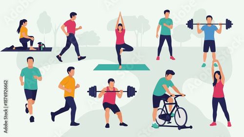 People Exercising and Staying Active Together.