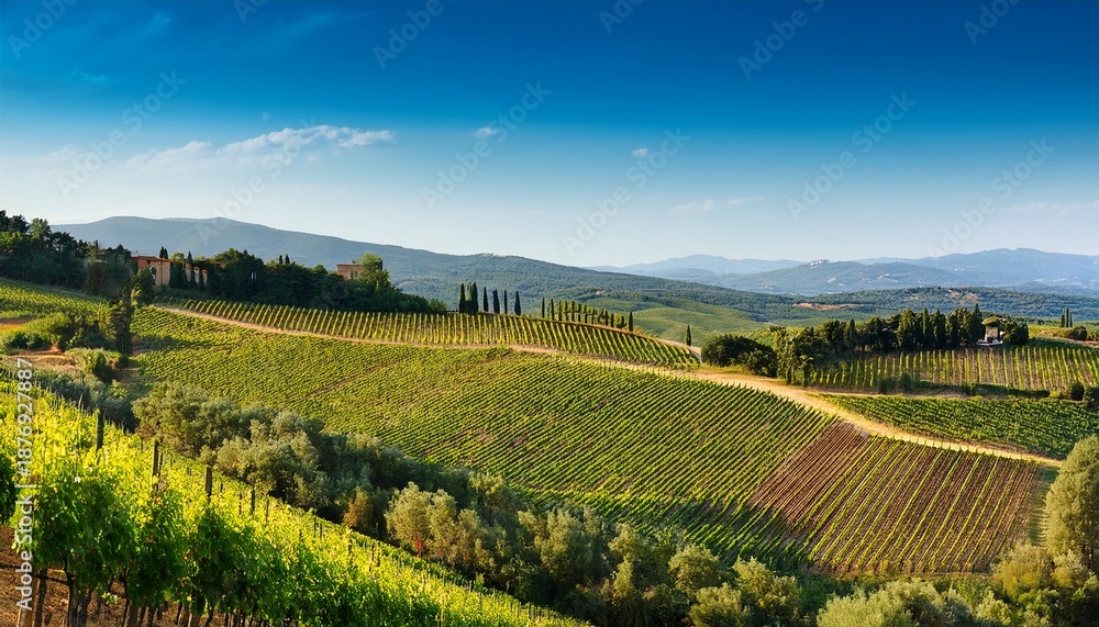 Fototapeta premium beautiful landscape of a vineyard in toscany