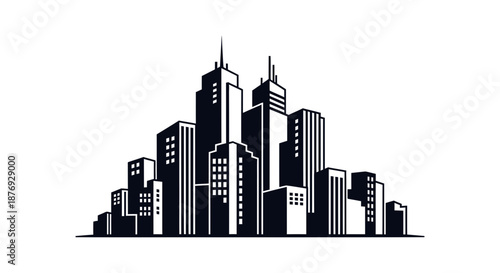 Urban Silhouette: A Modern Cityscape, Architecture and Building Design Visuals