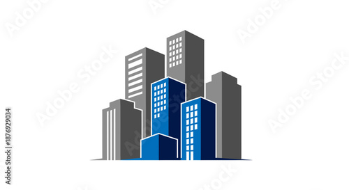 Urban Skyline Illustration: Modern Buildings Representing City Architecture And Real Estate