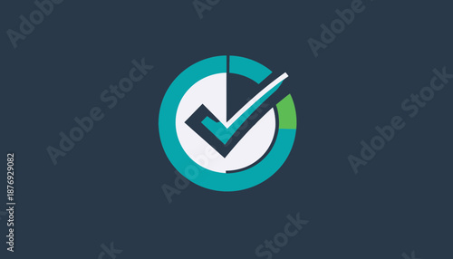 Verified Progress Circle Represents Completion and Success Task Done Well