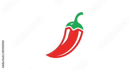 Vibrant Vector Chili Pepper Icon Design Against a Clean White Background