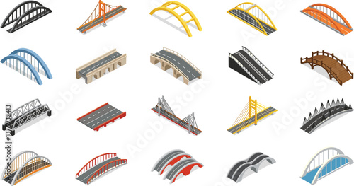 Various bridge types and in different colors and styles bridges road bridges pedestrian bridges