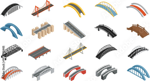 Various bridge types and in different colors bridges bridge road bridges pedestrian bridges