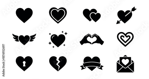 Love and Emotion Heart Icon Set
