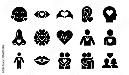 Love and Heart Emotion Icon Set