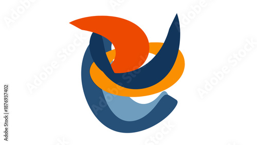 Abstract Blue Orange Logo Design Element.