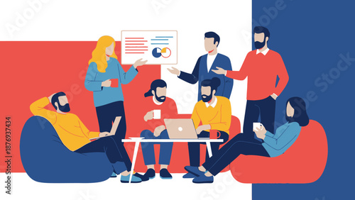 Group of People Working Together Collaborating.