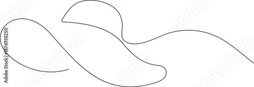 Continuous one line drawing of woman sun hat icon 
